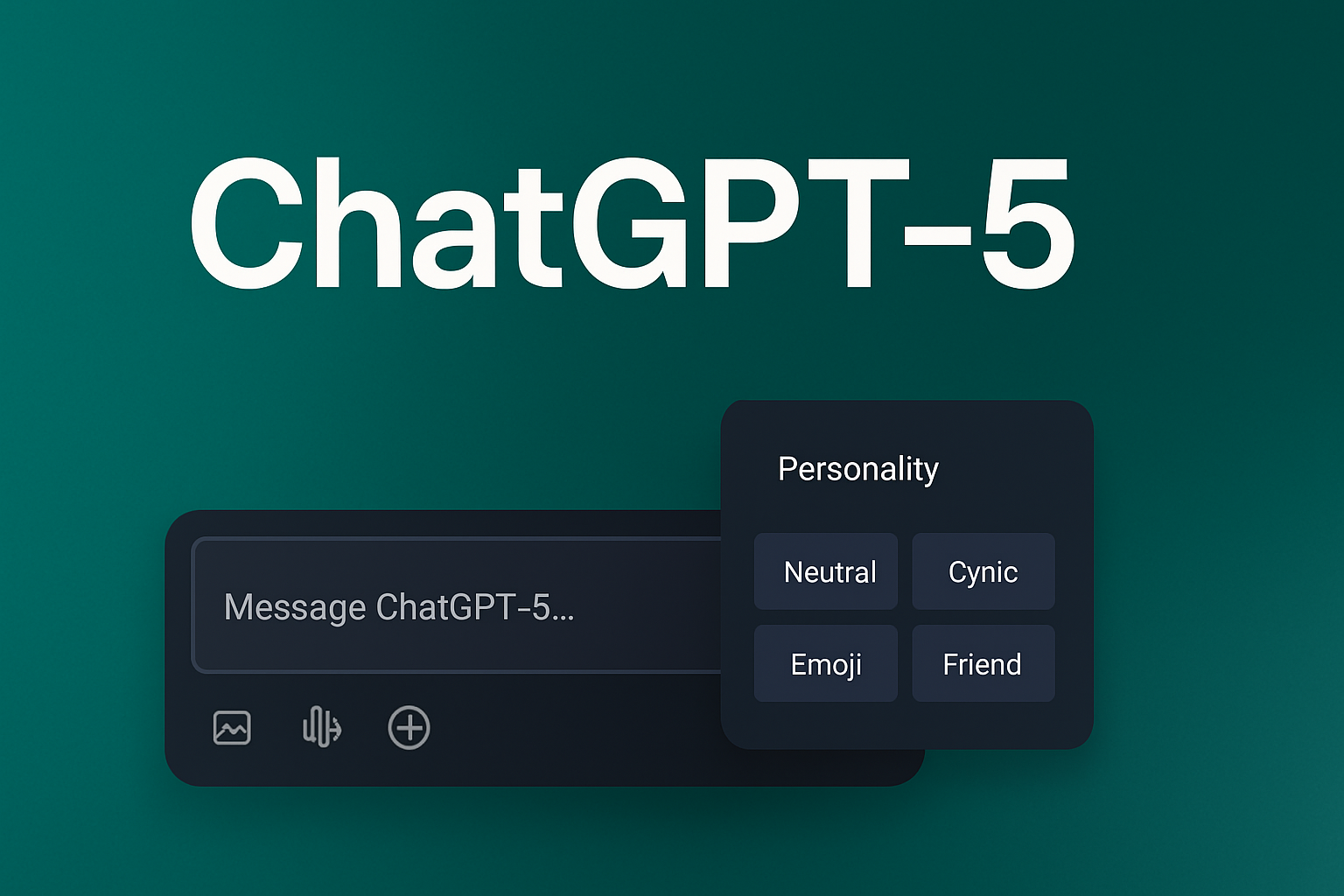 ChatGPT-5 interface with personality customization menu